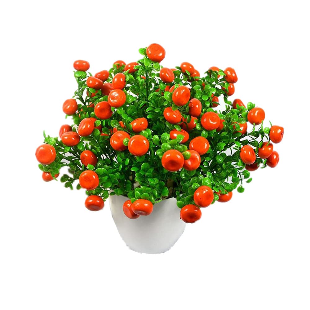Bo Wawa 10 Pieces Mini Artificial Flower Fruit Kumquat Bouquet Living Room Hotel Table Home Decoration Fake Flower Ornaments Props