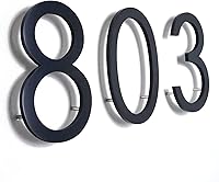 Vista 4 de Números de casa flotantes de 8 pulgadas, números de dirección para casas, números de casa grandes de metal negro moderno para exteriores de calle