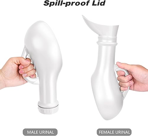 Miniatura 6 de Urinario femenino a prueba de derrames, 33.8 fl oz, urinarios para hombres a prueba de derrames, embudo de orina unisex, orinal portátil para