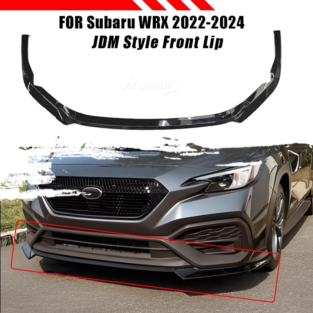Front Bumper Lip Chin Spoiler Fit for Subaru WRX 2022-2024,3 PCS Front Bumper Lip Body Kit Spoiler Compatible with Subaru WRX 2022-2024 Front Splitter, Black