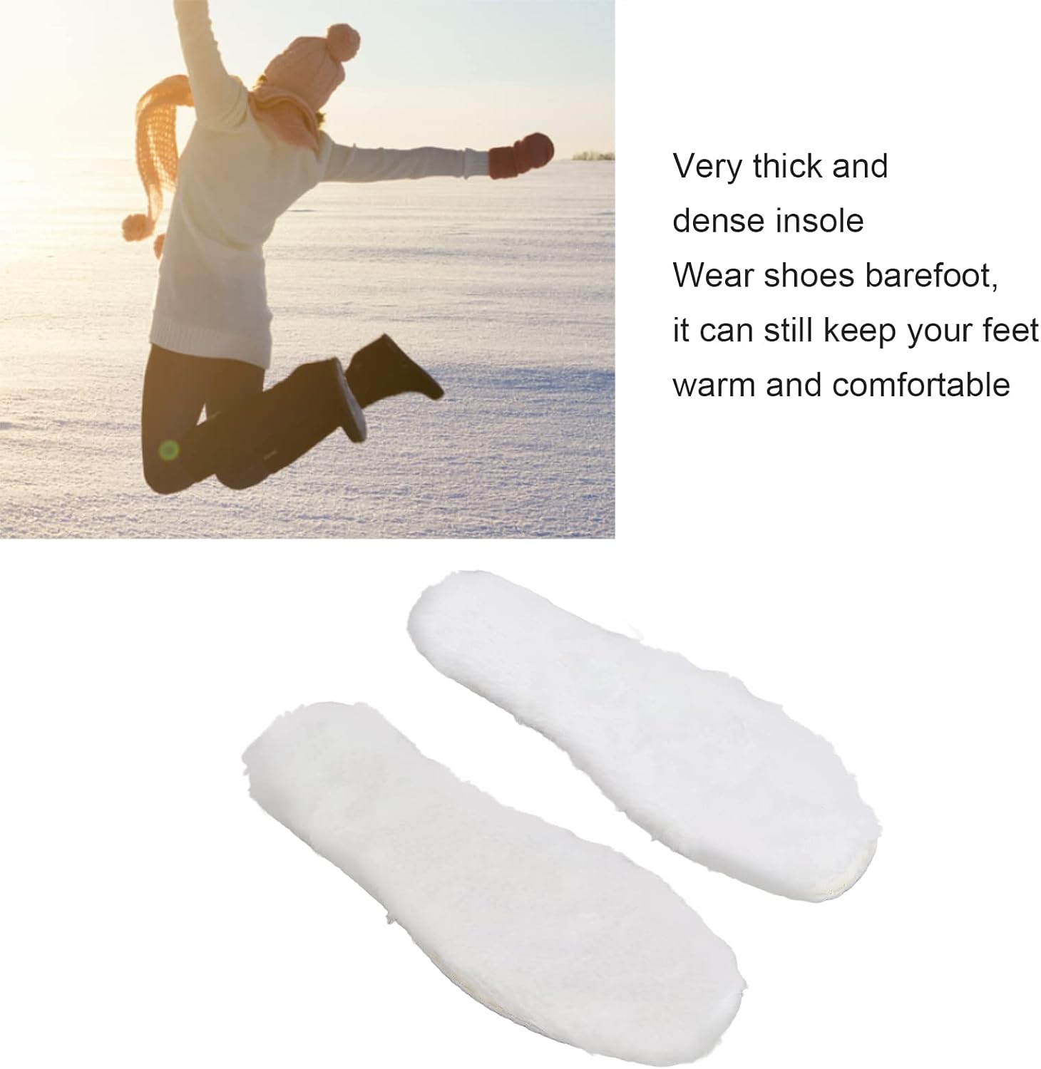 Warm Plush Insoles for Winter Boots Snow Boots Running Shoes Soft Dense Comfortable Size Options for Rain Boots (40)