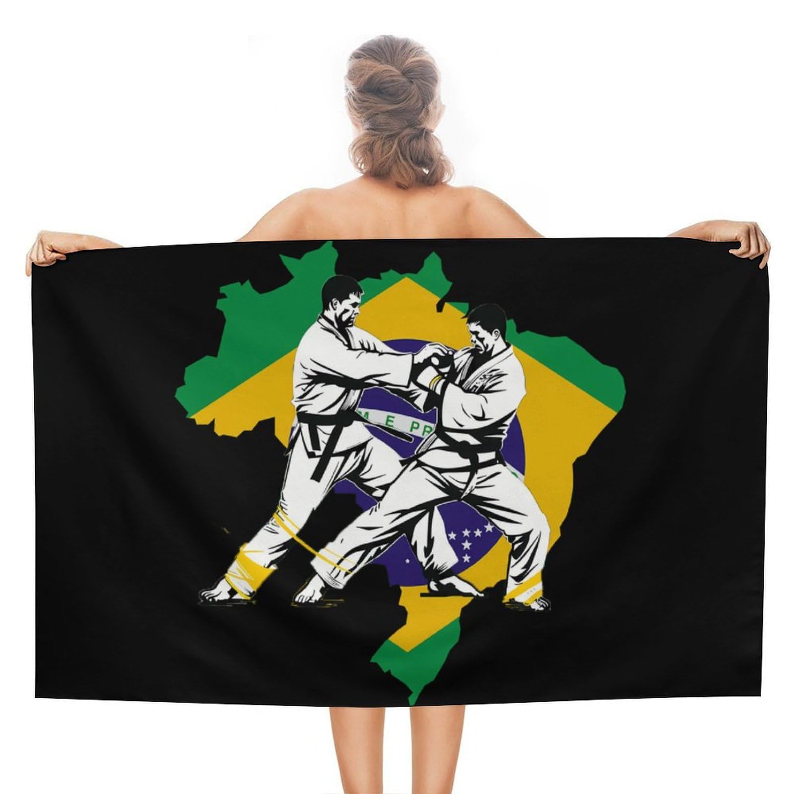 Nclqvjxzkhw Women's Style Brazilian Jiu-Jitsu Brazil Beach Towel For Adults Lightweight Bath Towels Swim Travel Gym Sports 130×80Cm