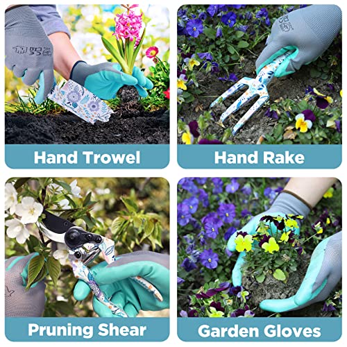 image for WORKPRO 5PCS Garden Tool Set, Aluminum Heavy Duty Gardening Tool Set w