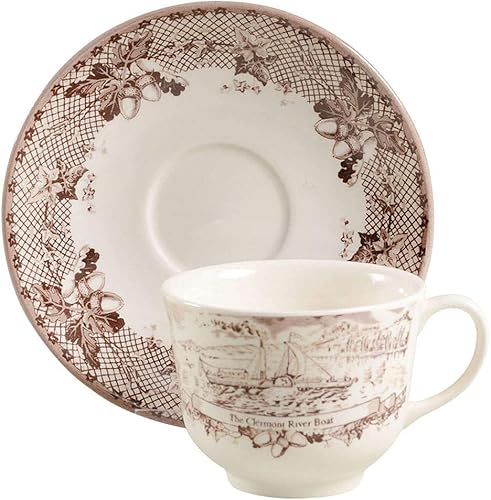 Johnson Brothers Taza y platillo Historic America Brown II