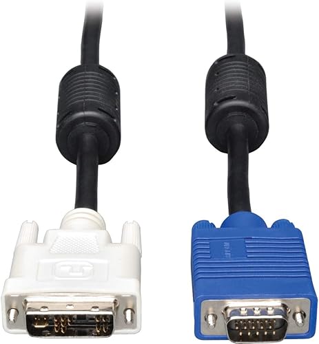 Tripp Lite Cable de monitor DVI a VGA, cable de alta resolución con RGB coaxial (DVI-A M a HD15 M) de 3 pies (P556-003)