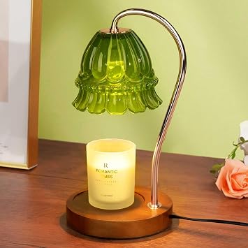 Funistree Glass Candle Warmer Lamp with Timer, Flower Candle Warmer Lamp