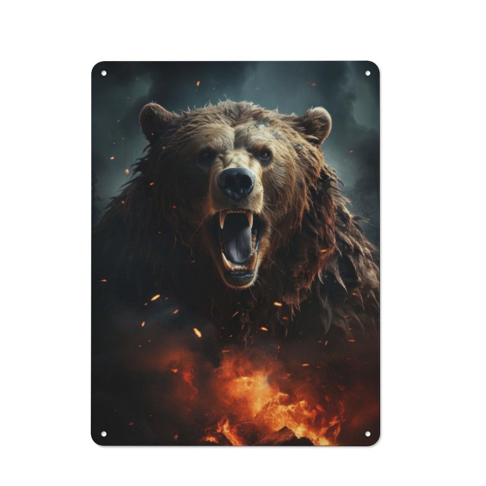 Junmoney Bear Vintage Metal Plaque 40X30cm Featuring For Garage Wall, For People Furnishing A Garage