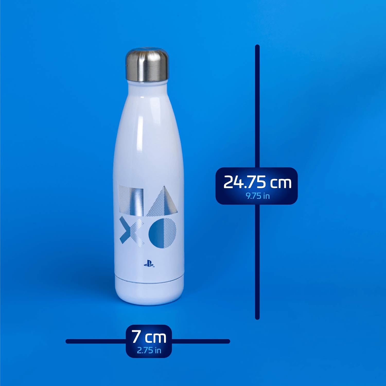 Paladone Playstation Metal Water Bottle PS5 - Easy Hydrate for Boys, Gamers - Officially Licensed Merchandise
