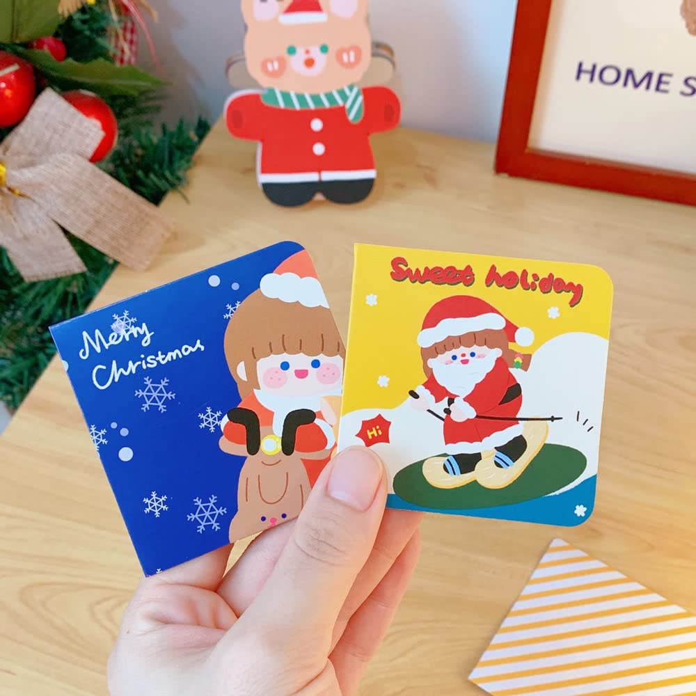 Amazon | クリスマス カードミニ 可愛い 12枚セット メッセージカード