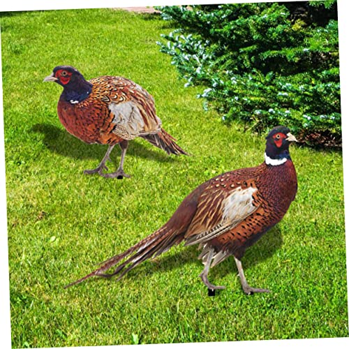 Yardwe 2pcs Decor Ornament Animal Chic Backyard Garden Sculptures for Landscape Chicken Ornaments Sculpture Acrylic Courtyard Statues Floor Stakes Lawn Patio Outdoor Pathway Sign Lifelike - Image 3