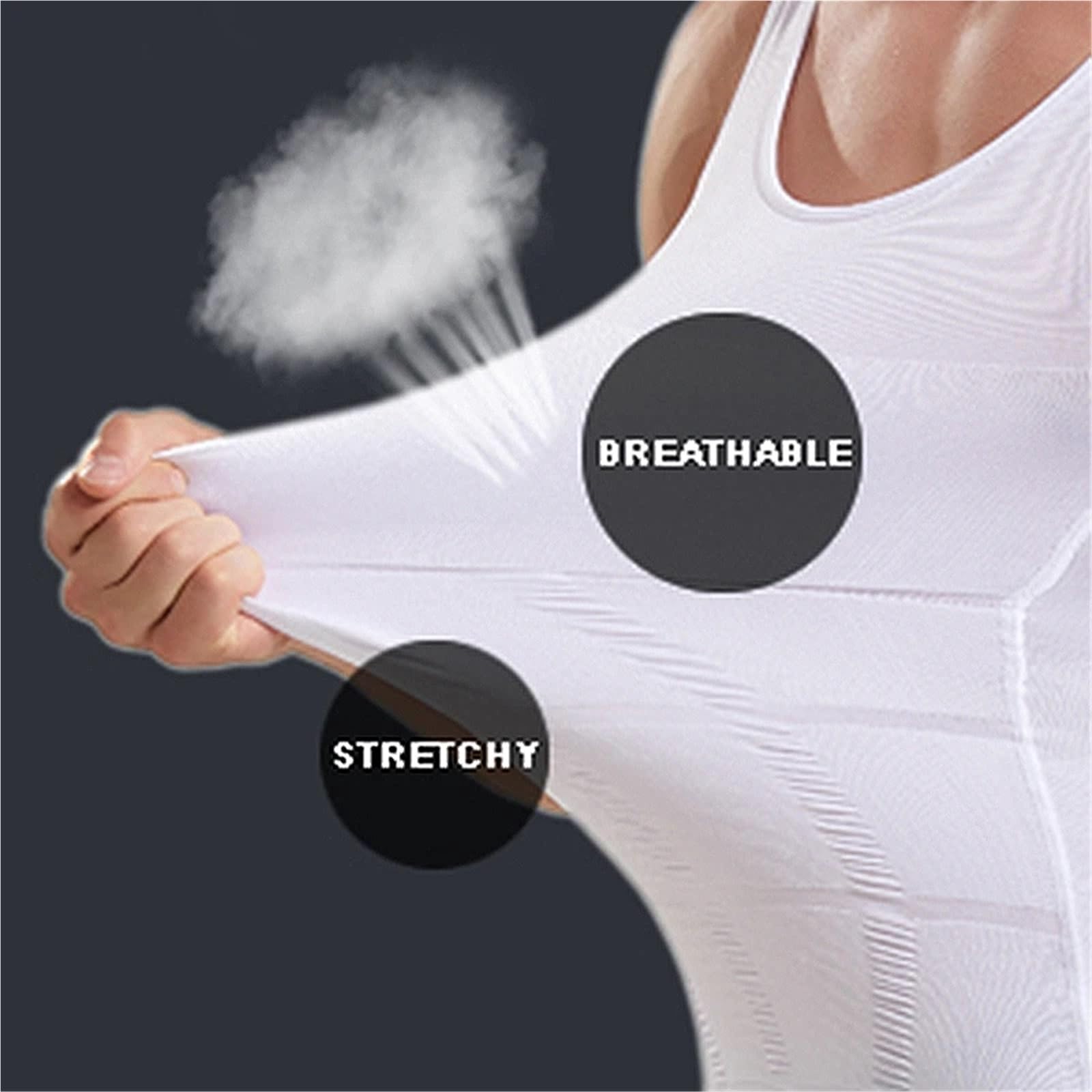 Chaleco moldeador para hombre, adelgazante, para abdominales, para gimnasio, entrenamiento, control de abdomen, compresión, sin mangas, moldeador de cuerpo para hombre