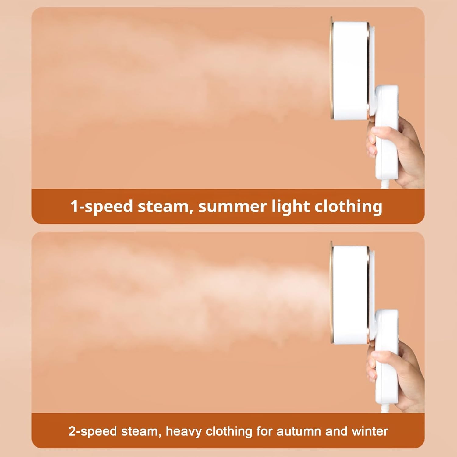 Garment Steamer with Powerful Steam Handheld Clothes Steam Iron 2-in-1 Garment Steamer Iron Powerful Steam 1200w Handheld 150ml Water Tank Display Screen 3 Steam Levels White US Plug