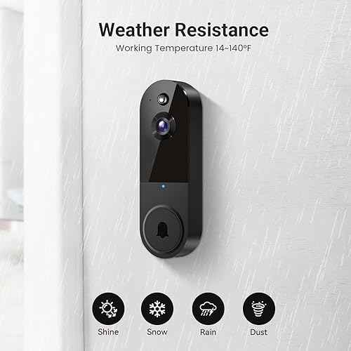 Miniatura 8 de Cámara de timbre de video inalámbrico 1080P, visión nocturna, detección inteligente de inteligencia artificial, audio bidireccional, soporte Wi-Fi