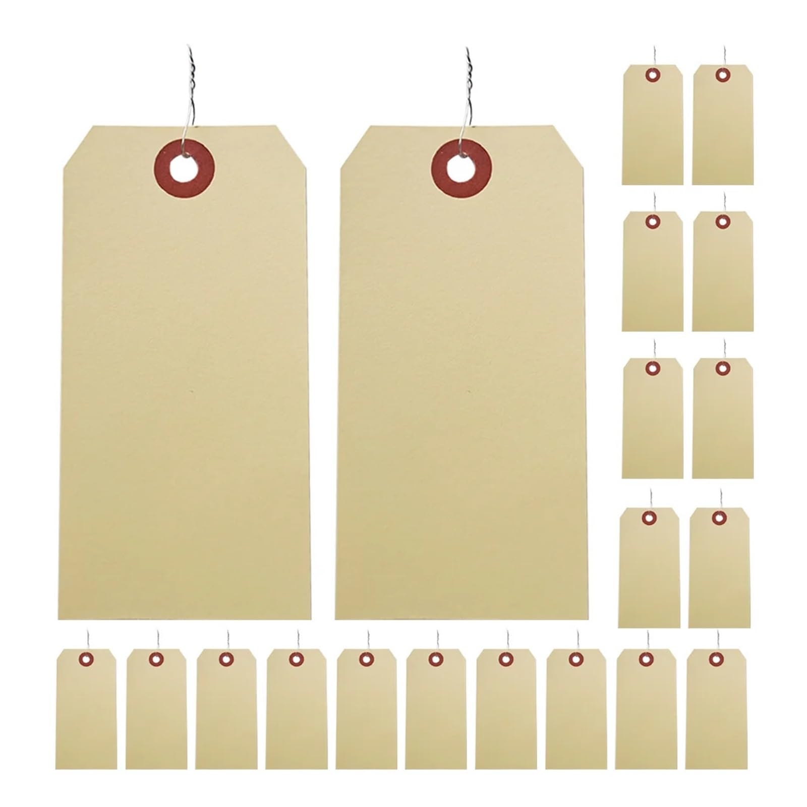 Etichette per prezzi con cordino, 200 pezzi, con filo di ferro, per spedizione, imballaggio, archiviazione, prodotti con filo vuoto, per etichette di marcatura merce