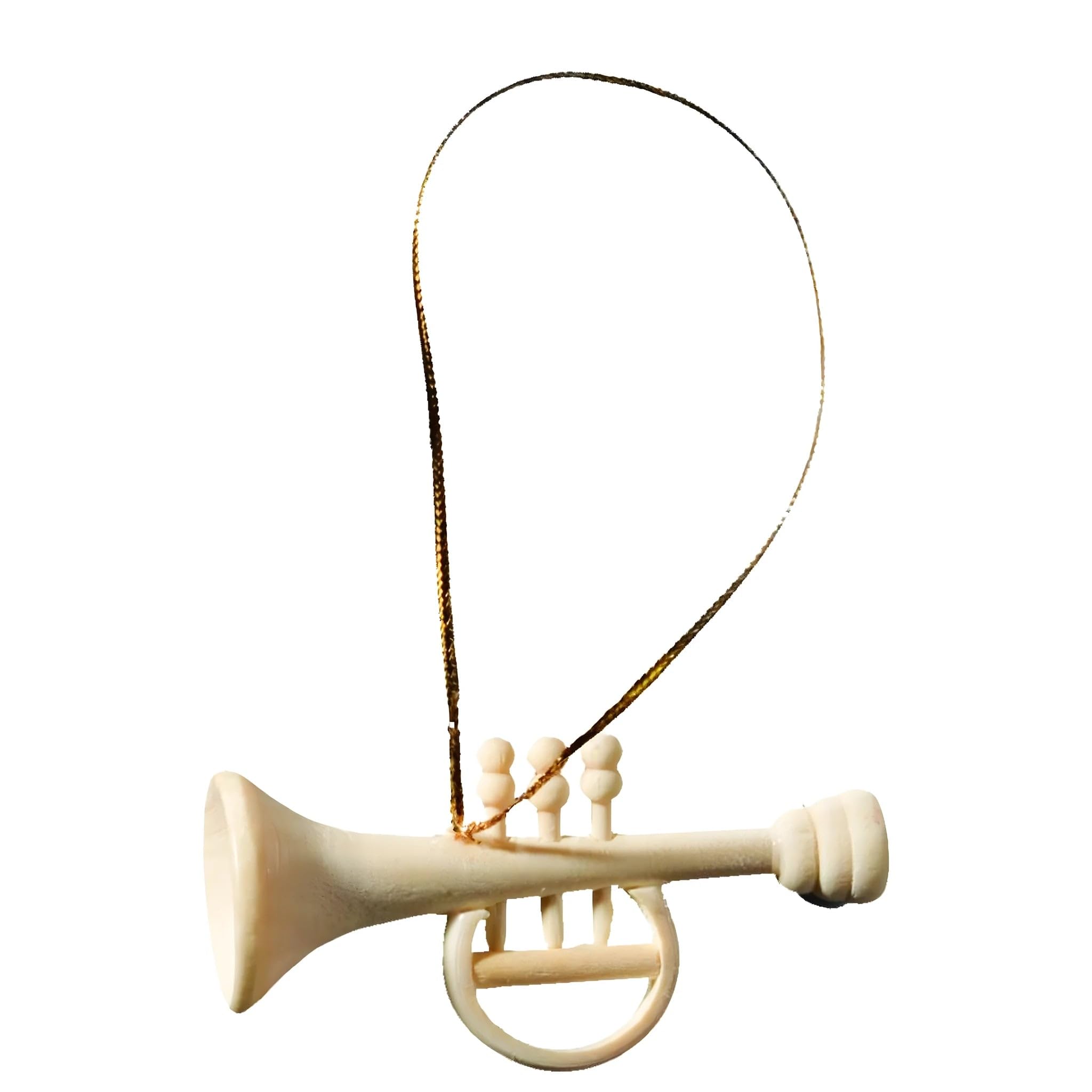 Dolfi Trumpet as Christmas Decoration Wood 10 cm | Natural Wood in Val Gardena | Nativity Figure