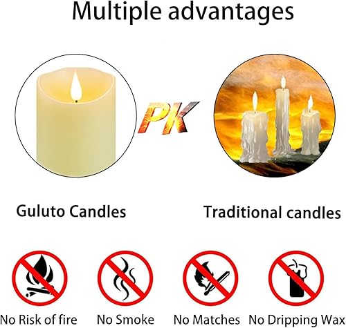 Miniatura 3 de Velas parpadeantes sin llama, velas que funcionan con pilas con control remoto y temporizador, duran más de 1000 horas, mecha 3D, vela LED eléctrica