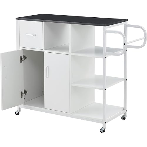 AWQM Kitchen Island Cart with Storage, Rolling Mobile