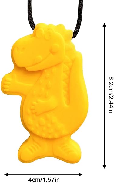 Chew Necklaces Sensory Kids - Silicone Teething Jewelry | 60g Motor Aid Pendant, ADHD Sensory Chewing Necklace Set, Durable Safe Bite Resistant Necklace Toy with Dinosaur Shape Design - 2