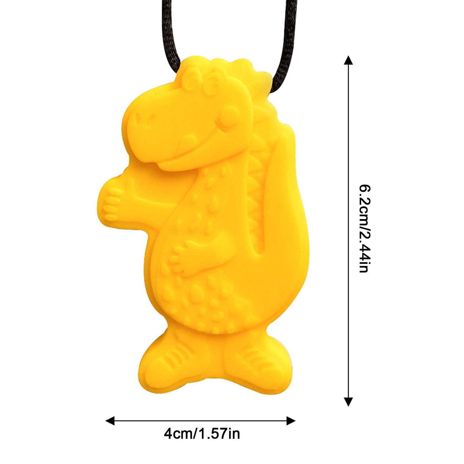Chew Necklaces Sensory Kids - Silicone Teething Jewelry | 60g Motor Aid Pendant, ADHD Sensory Chewing Necklace Set, Durable Safe Bite Resistant Necklace Toy with Dinosaur Shape Design — view 2