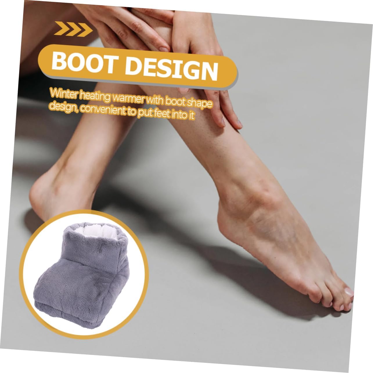 Baluue 2pcs Electric Heated Shoes Fast Heating Foot Warmers USB Charging for Comfort Materials for Office Home Use for Family and Friends