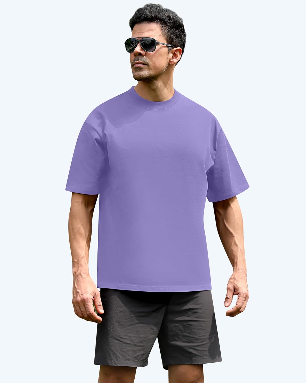 Eadali 3 Pcs Men’s Oversized T-Shirts Drop Shoulder Heavyweight 280g Cotton Loose Fit Short Sleeve Casual Tees for Men Women - Image 2