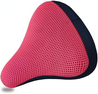 Funda de asiento de bicicleta 3D, asiento suave de silicona, cojín transpirable, cómodo funda de asiento de bicicleta (color: rojo)