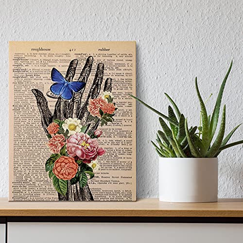 Doi-Lanee Vintage Human Anatomy Posters, Floral And Butterfly Human Anatomy, Nurse Wall Art, Medical Office Wall Art, Medical School Decor, Canvas Poster With Frame Ready To Hang (12X15 Inch) #TOP3