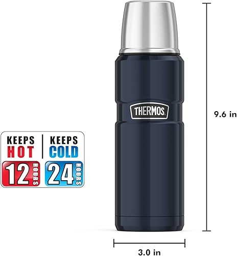 Miniatura 5 de THERMOS Stainless King Vacuum-Insulated Compact Bottle, 16 Ounce, Midnight Blue