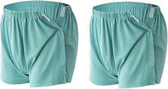 2-Pack Tear Away Post Surgery Boxers Briefs for Men, Incontinence Full Open Stick-on Briefs, Disabled Adaptive Underwear