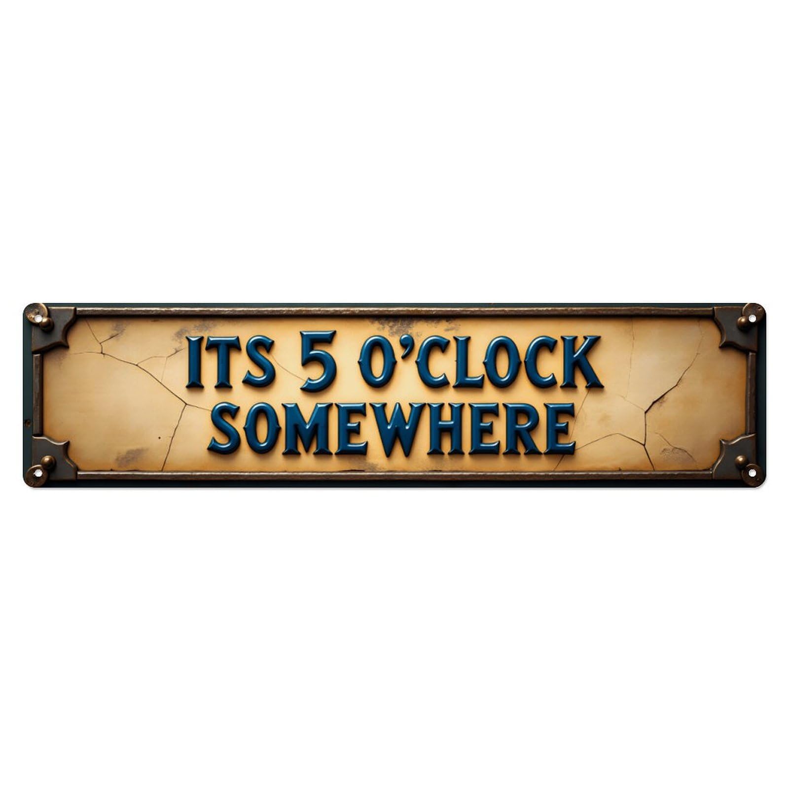 Vintage Its 5 O'clock Somewhere Bar Long Tin Wall Sign Vintage Aluminium Metal Sign, Retro Wall Decor for Home, Bar, Garage & Farmhouse 10 * 40cm