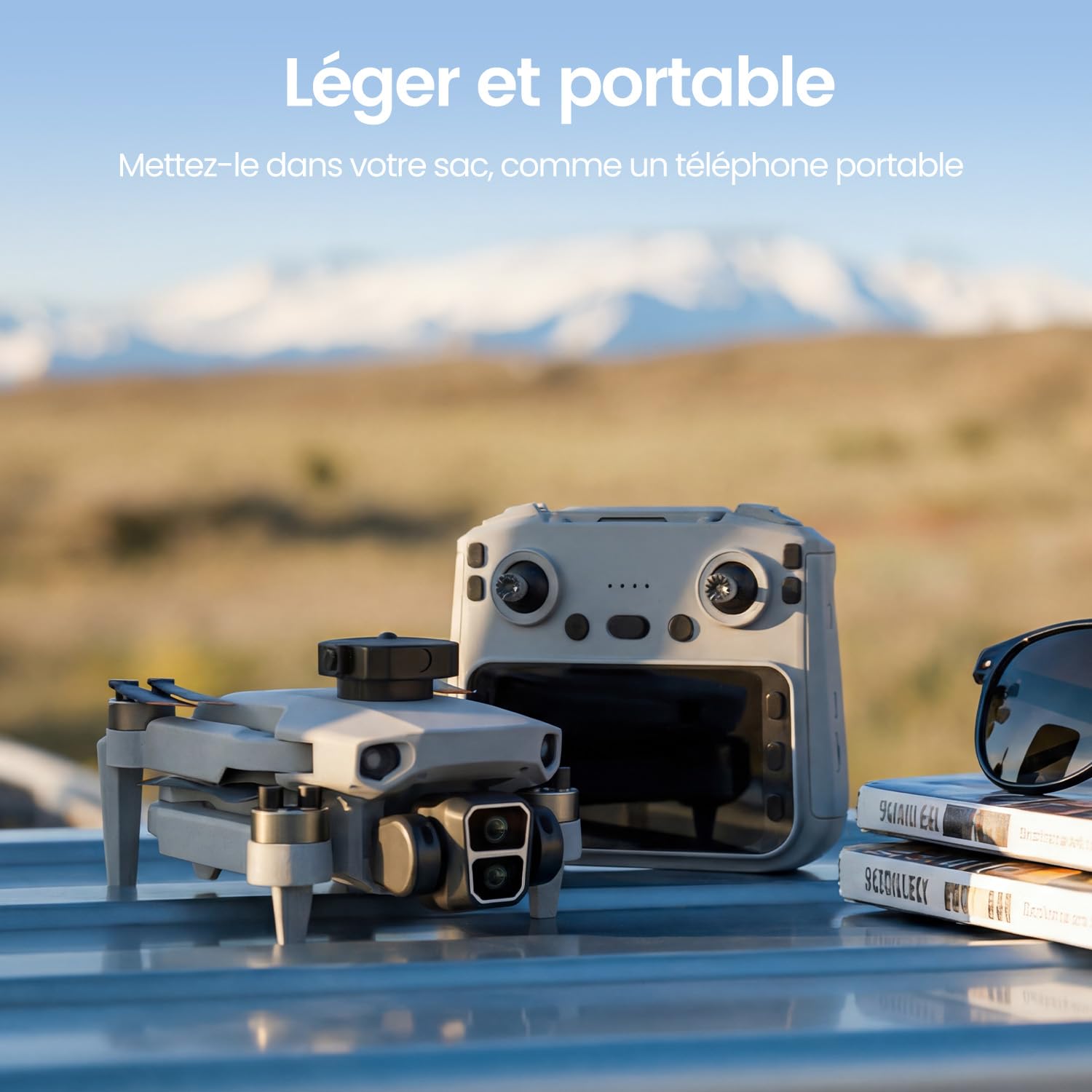Drone GPS avec écran HD 4,3" Intégré et Caméra 4K pour Adultes Débutants