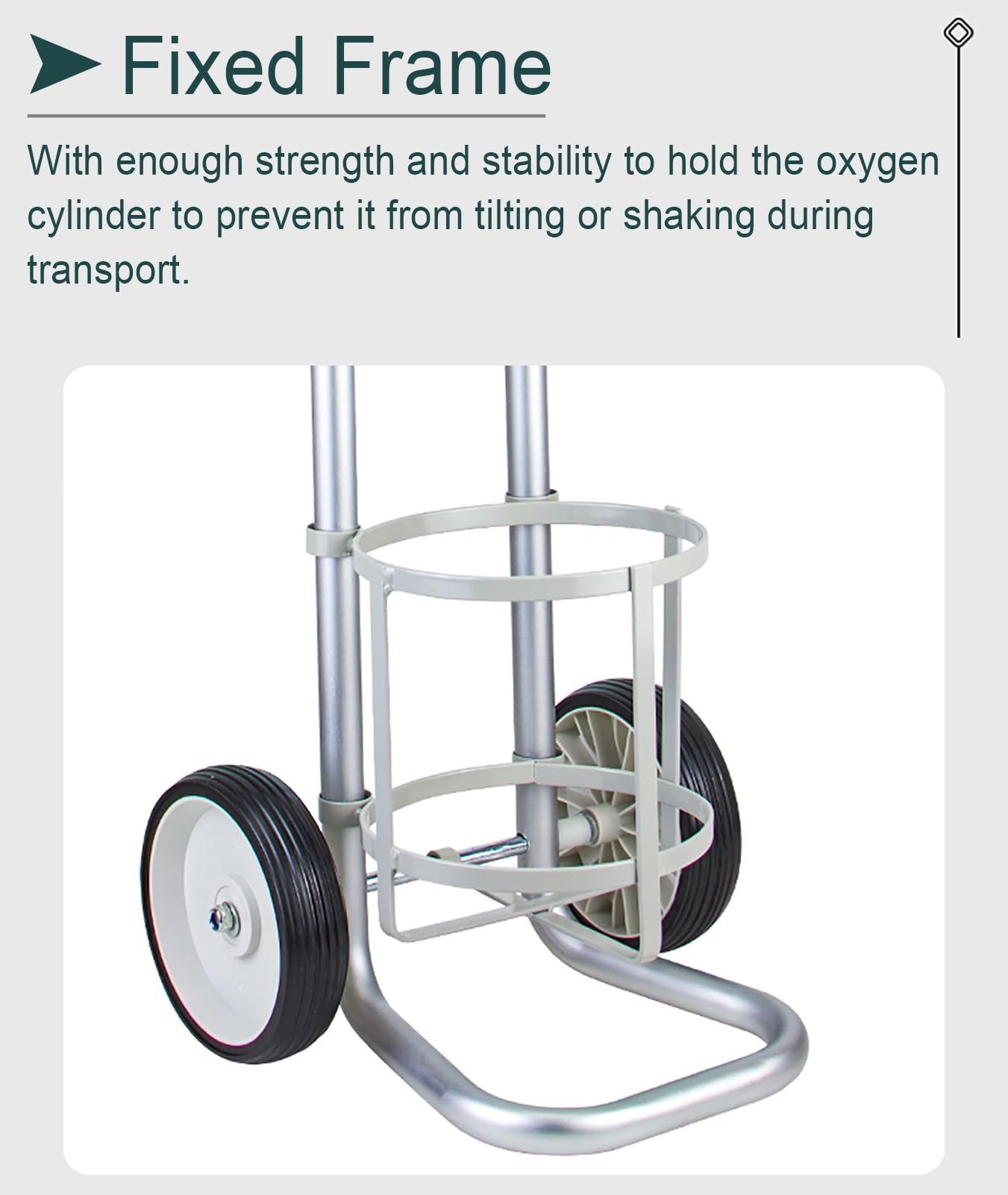 Soporte para Botella de Oxígeno Carrito de Mano Móvil para Bombonas de Gas con Correa Circular, Soporte Organizador Portátil para Bombonas de Oxígeno, Estante Antivuelco para Bombonas de CO2