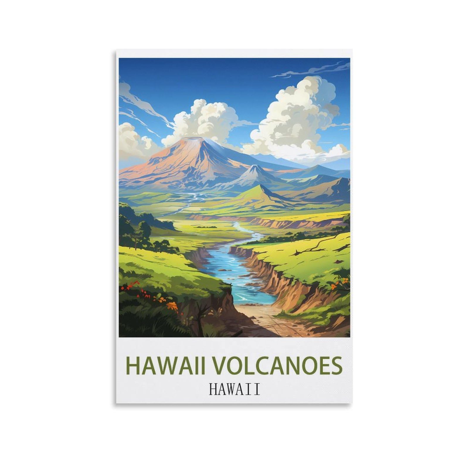 EZMLFA 5D Diamond Art Kits for Beginner,Hawaii Volcanoes Hawaii,DIY Round Full Drill Crystal Art Craft Painting for Home Wall Decor 40x40cm