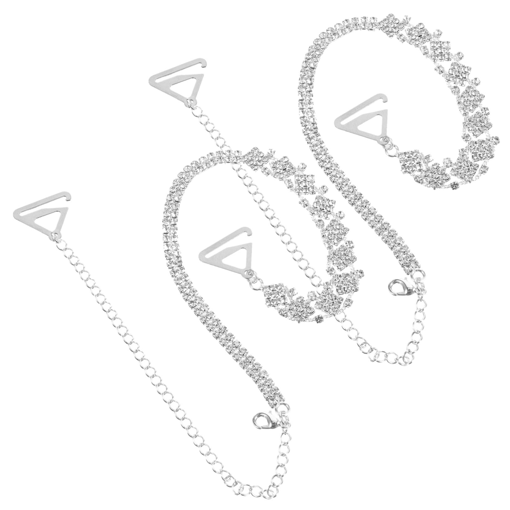 LIFKOME Correas Para El Vestido Sujetador Sin Tirantes Sin Costuras Doble Más Correas De Vestir Para Vestido Sin Tirantes Cadena De Sujetador De Metal Acrílico Silver