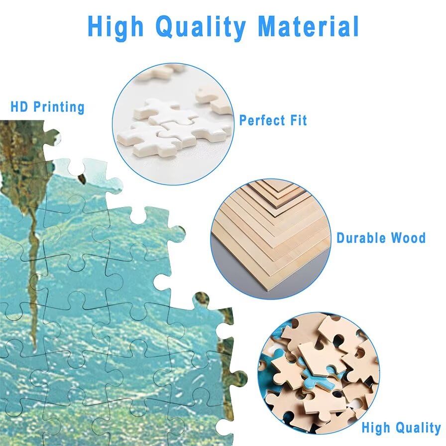 Puzzle 1000 Piezas Paisajes para Adultos, Puzzle Playa de Madera con Caja Regalo para Adultos, Rompecabezas Desafiante para Toda la Familia, Rompecabezas para Regalo Mujer, Home Decoration, -6561