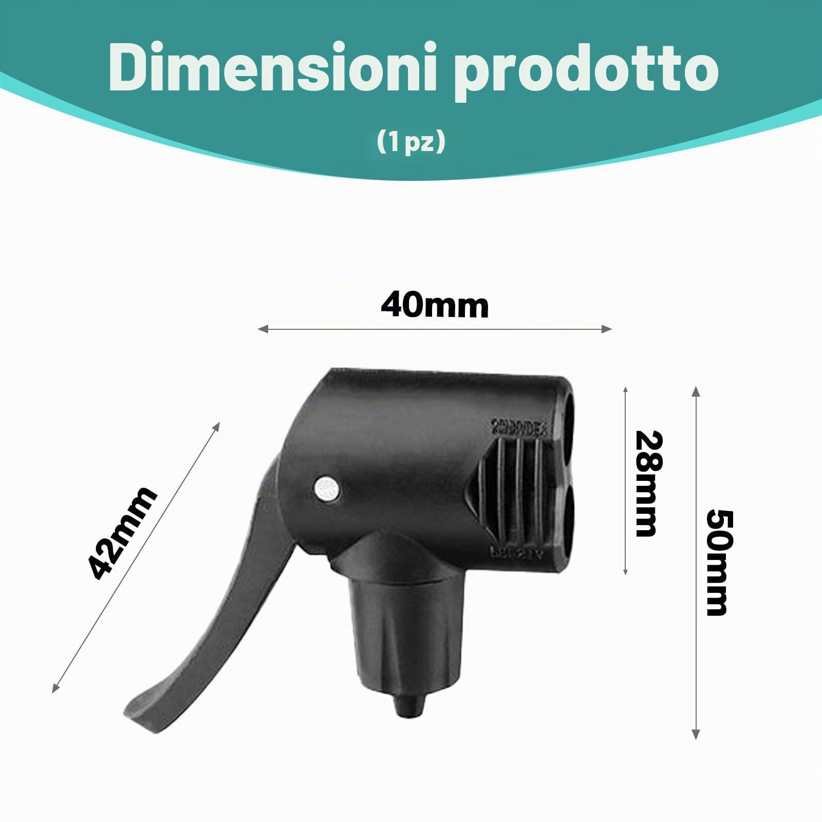 Testina di Pompa Universale per Biciclette, Compatibile con Pompe Beto, Doppia Testa con Leva di Bloccaggio