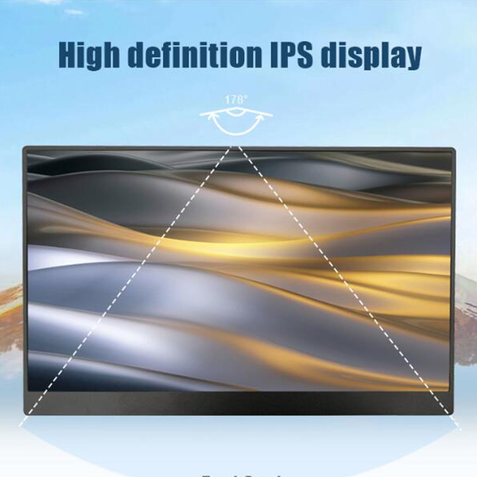 Denash Ekran Dotykowy IPS o Przekątnej 15,6 Cala, Ekran Dotykowy Full HD 1080 P z Wieloma Trybami Wyświetlania, do Laptopa, Komputera, Smartfona, Konsoli do Gier