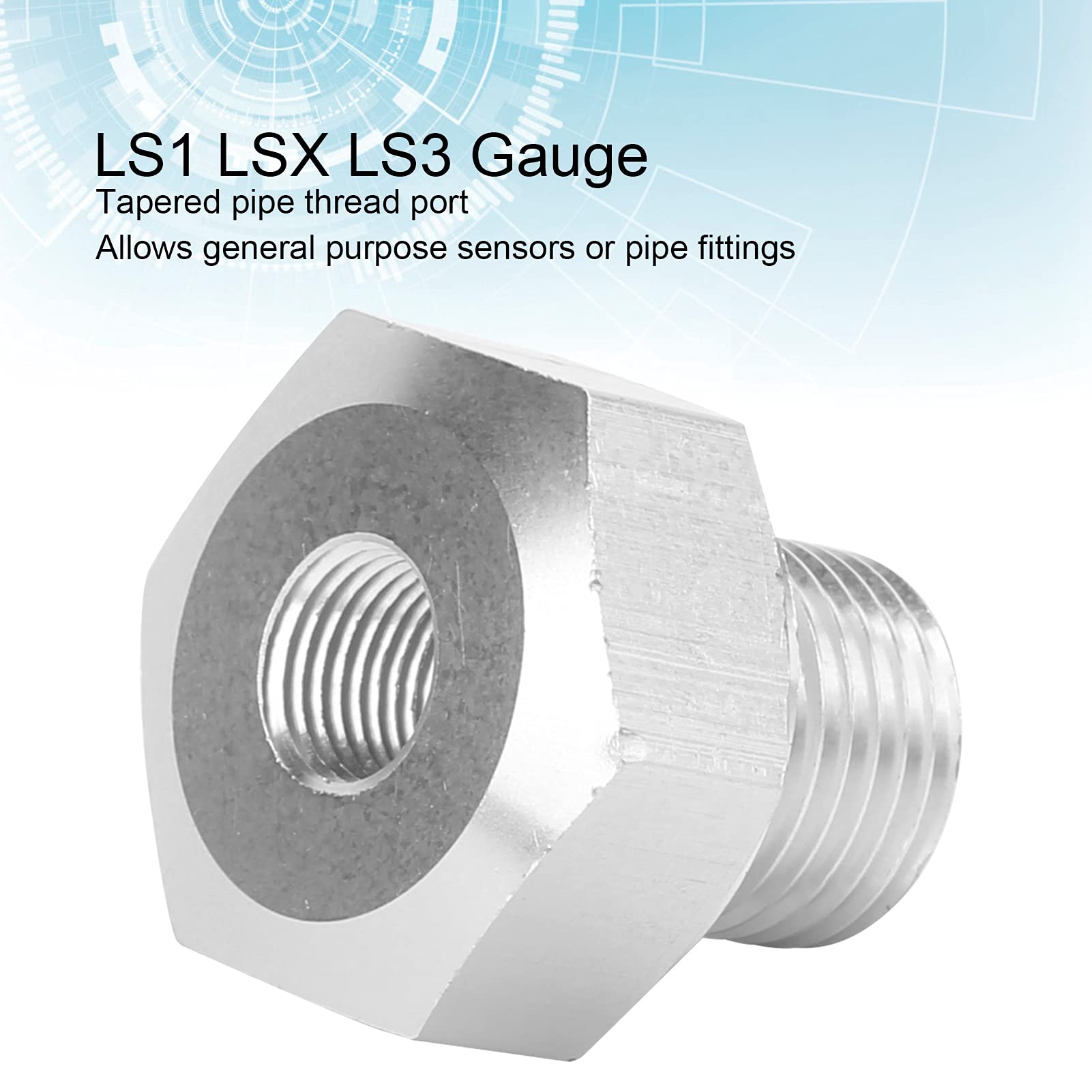 Adattatore M16x1.5 a 1/8 NPT per Sensori Pressione Olio Motori GM LS LS1 LSX LS3 Manutenzione Auto