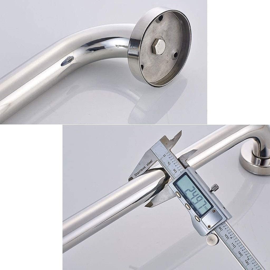 Barra di Sostegno di Sicurezza, Barre di Sostegno cromate Lucide da 16 Pollici per vasche da Bagno e docce, Supporto Antiscivolo da Parete per disabili e anziani/argento/30 cm (Argento 88 cm)