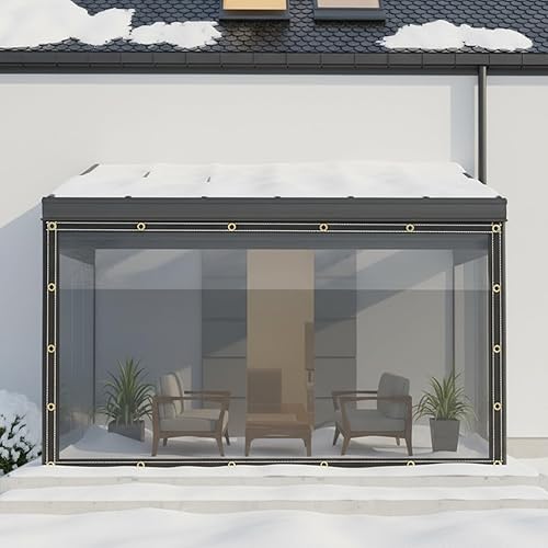 ele ELEOPTION Translucent Tarp Wind Outdoor Curtains 100% Waterproof PVC