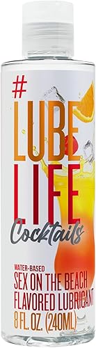 Lube Life - Lubricante personal a base de agua, sabor a diversión en la playa, para hombres, mujeres y parejas, sin azúcar añadido, 8 onzas líquidas