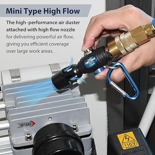 Miniatura 2 de FIRSTINFO A18536US - Plumero de aire tipo mini  Pistola de soplado de aire, flujo ajustable con boquilla de alto flujo