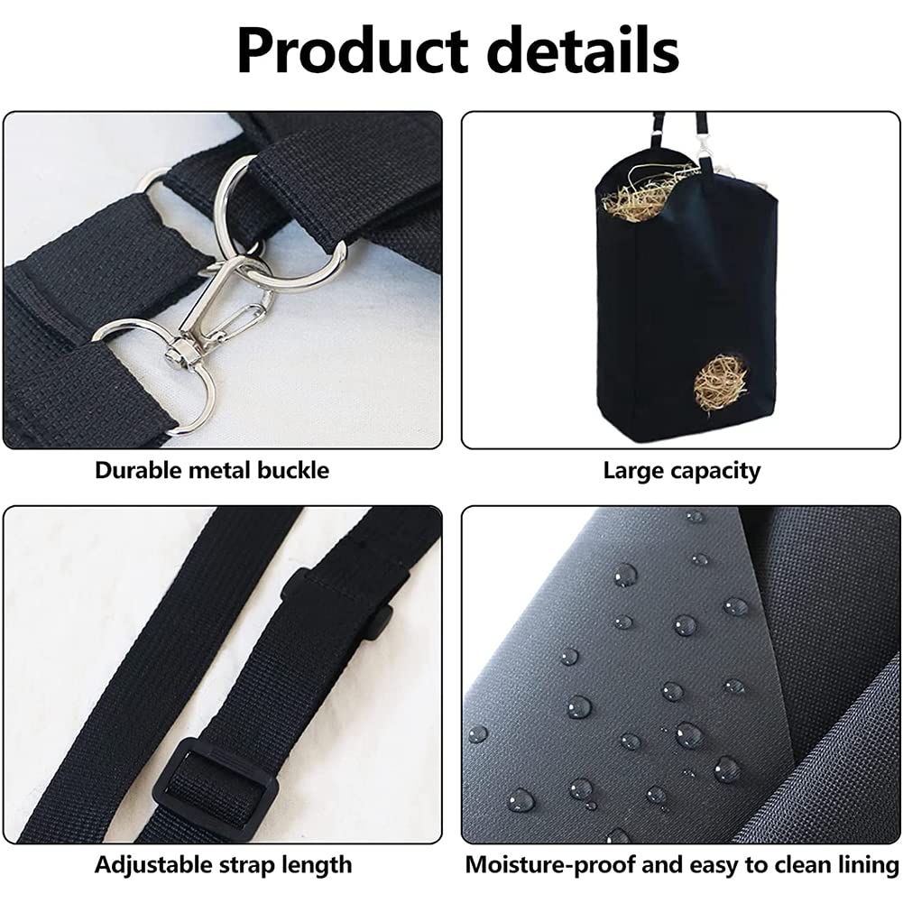 2 Heusäcke Für Pferde & Schafe - Oxford-Stoff Mit Löchern 71x40,5 Cm