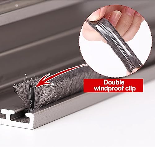 Miniatura 17 de 16 Ft (5m) 196 Inch Sliding sash Windows Doors Tape Pile Draught excluder Brush Seal Strip weatherstrip 5mm x 8mm (3/16 5/16 Inch, Gray)