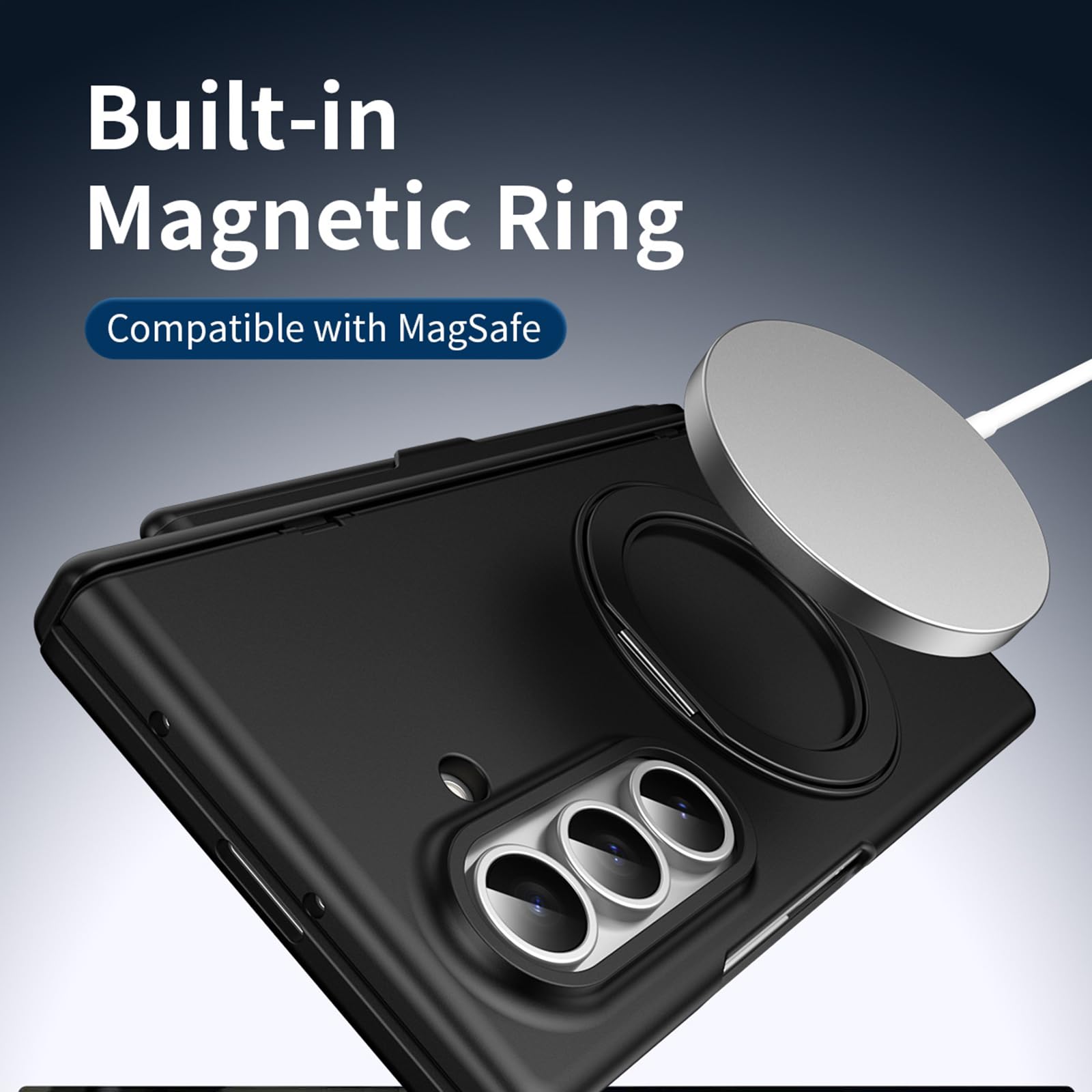 Magnetyczne etui do Samsung Galaxy Z Fold 8 Ultra, twarde szkło PC