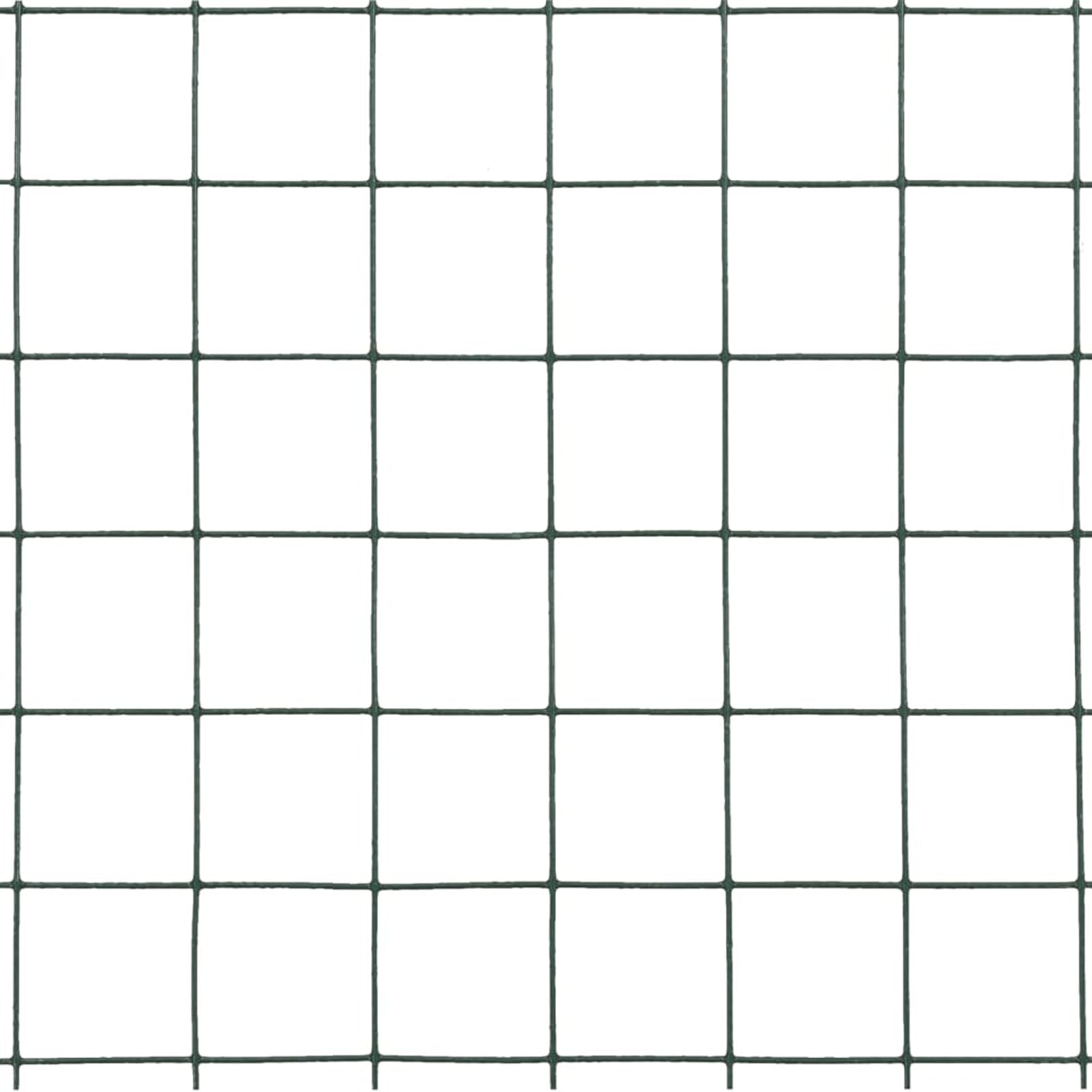 Recinzione in Rete per Pollaio in Acciaio e PVC 10x0,5 m Verde,Recinzione in Rete per Pollaio,Recinzioni per Pollaio,Rete per Pollame-143625