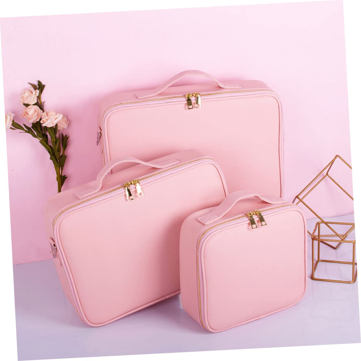 VICASKY Bolsa De Cosméticos Grande Neceser para Maquillaje con Compartimentos Ajustables Organizador De Cosméticos para Peluquería