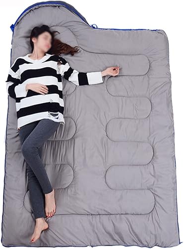 Miniatura 6 de Saco de dormir para adultos, compacto, para campamento, ligero, impermeable, para exteriores, longitud de 86.5 pulgadas con bolsa de compresión