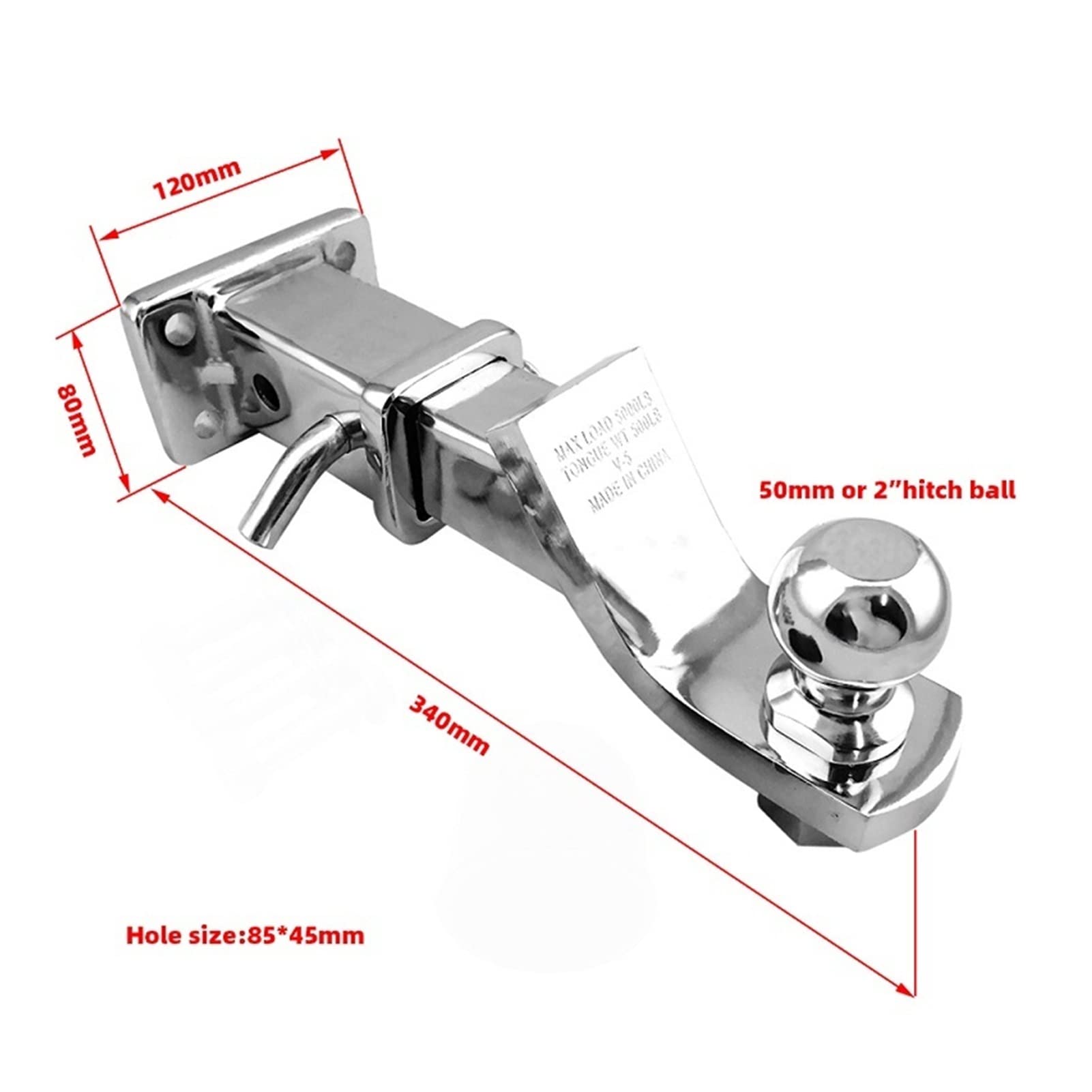 Anhängerkupplung, 5,1 cm (2 Zoll), Anhängerkupplung, Zungenkugelhalterung, Anhängerkupplung und Empfängerstift, Wohnmobil-LKW-Anhängerteile, Auto-Wohnmobil-Zubehör, Wohnwagen, Anhängerkupplungen und