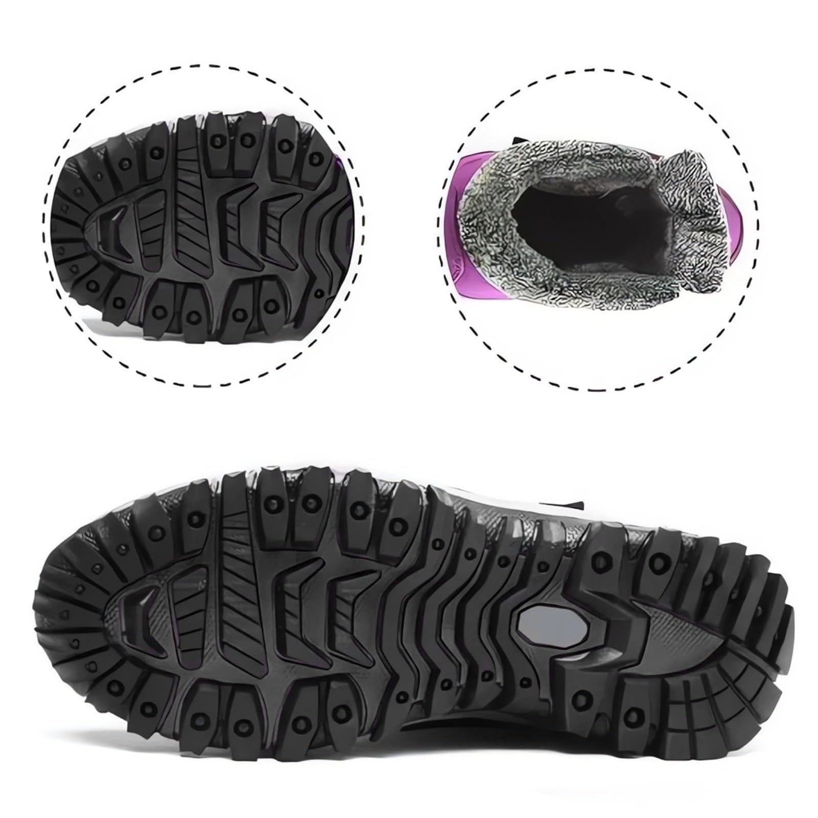 Chaussures d'hiver pour femme - Doublure chaude - Bottes de neige - Antidérapantes - Chaussures de trekking - Chaussures de randonnée - Taille 35-48